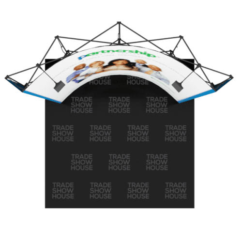 10ft curved pop up fabric display displays trade show house 742