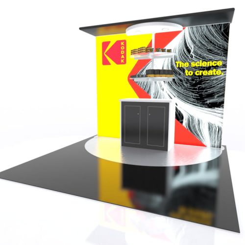 10x10 eco modular backlit shelving exhibit kit 05 10 x 10 backlit locking counter eco smart exhibits classic trade show house 913