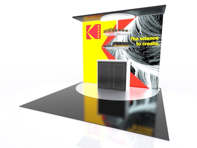 10x10 eco modular backlit shelving exhibit kit 05 10 x 10 backlit locking counter eco smart exhibits classic trade show house 913