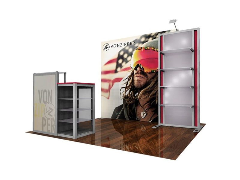 10x10 eco modular backlit shelving exhibit kit 14 10x10 eco smart exhibits classic trade show house 307