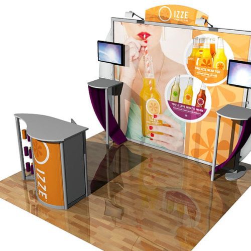 10x10 eco modular tv exhibit kit 44 10x10 locking counter eco smart exhibits classic trade show house 310