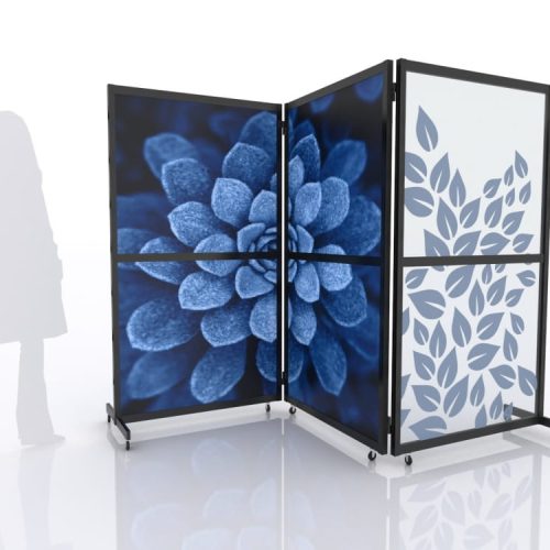 3 panel folding safety divider partition barriers wheels trade show house 958