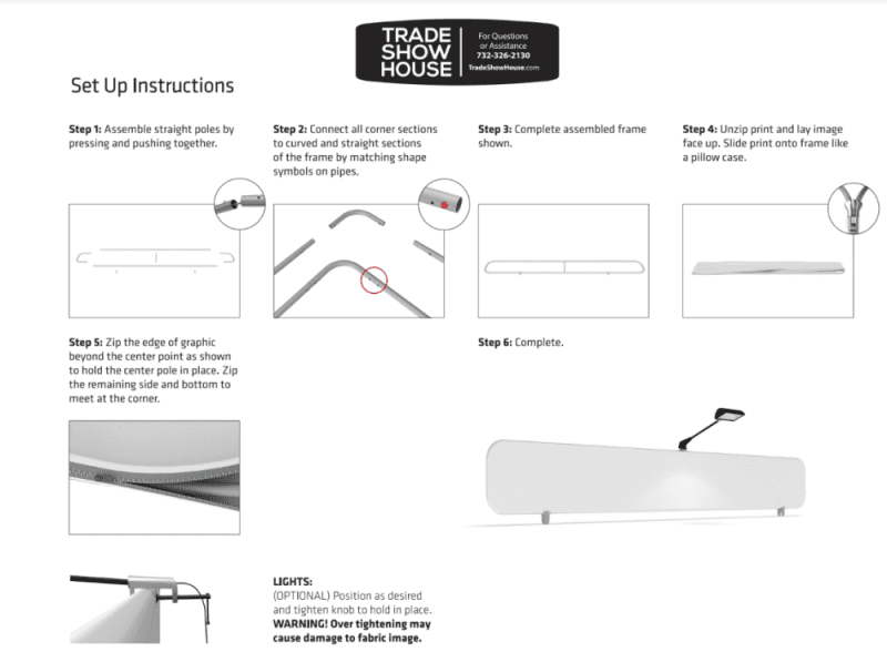 straight tension fabric display header headers trade show house 891