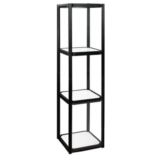 Twist-Lock Portable Showcase Display Cabinet Tower with 3 Shelves - No Printed Side Panels