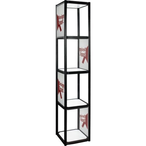 Twist-Lock Portable Showcase Display Cabinet Tower with 4 Shelves