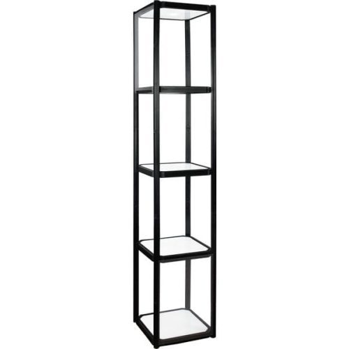 Twist-Lock Portable Showcase Display Cabinet Tower with 4 Shelves