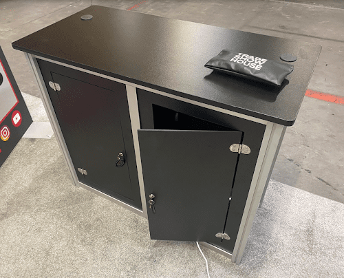 xrc7 backlit locking storage counter cabinets trade show house 773